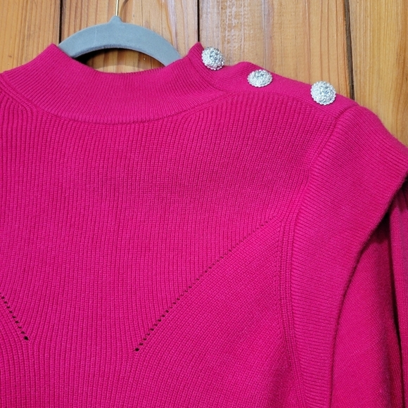 Calligraphie Pink Button-Detail Women's Sweater - Picture 2 of 10